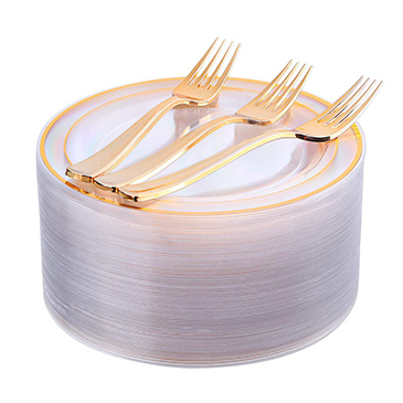72 Pieces Gold Dessert Plates 7.5